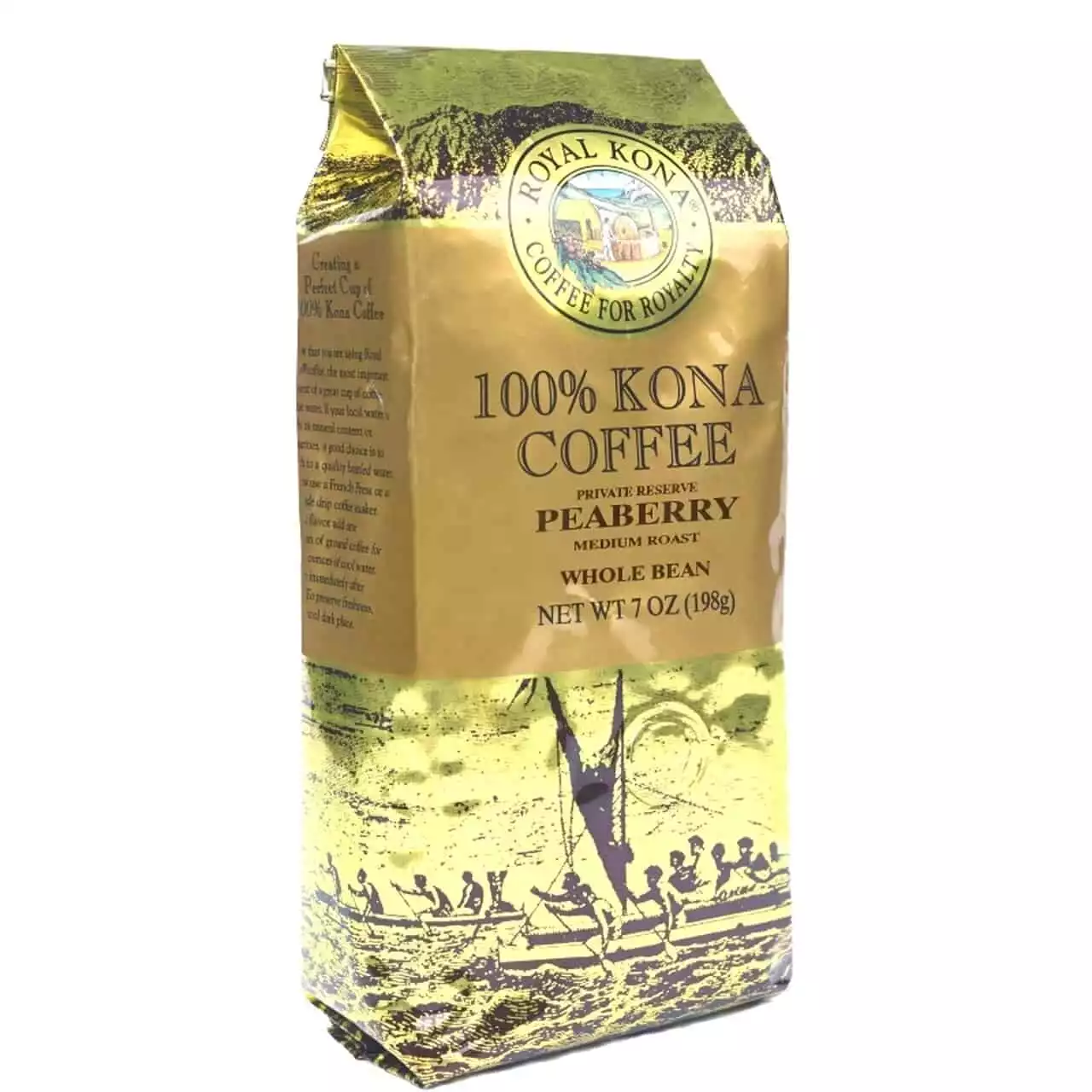 Hawaii Coffee Company - Whole Bean Peaberry Medium Roast 100% Kona Coffee