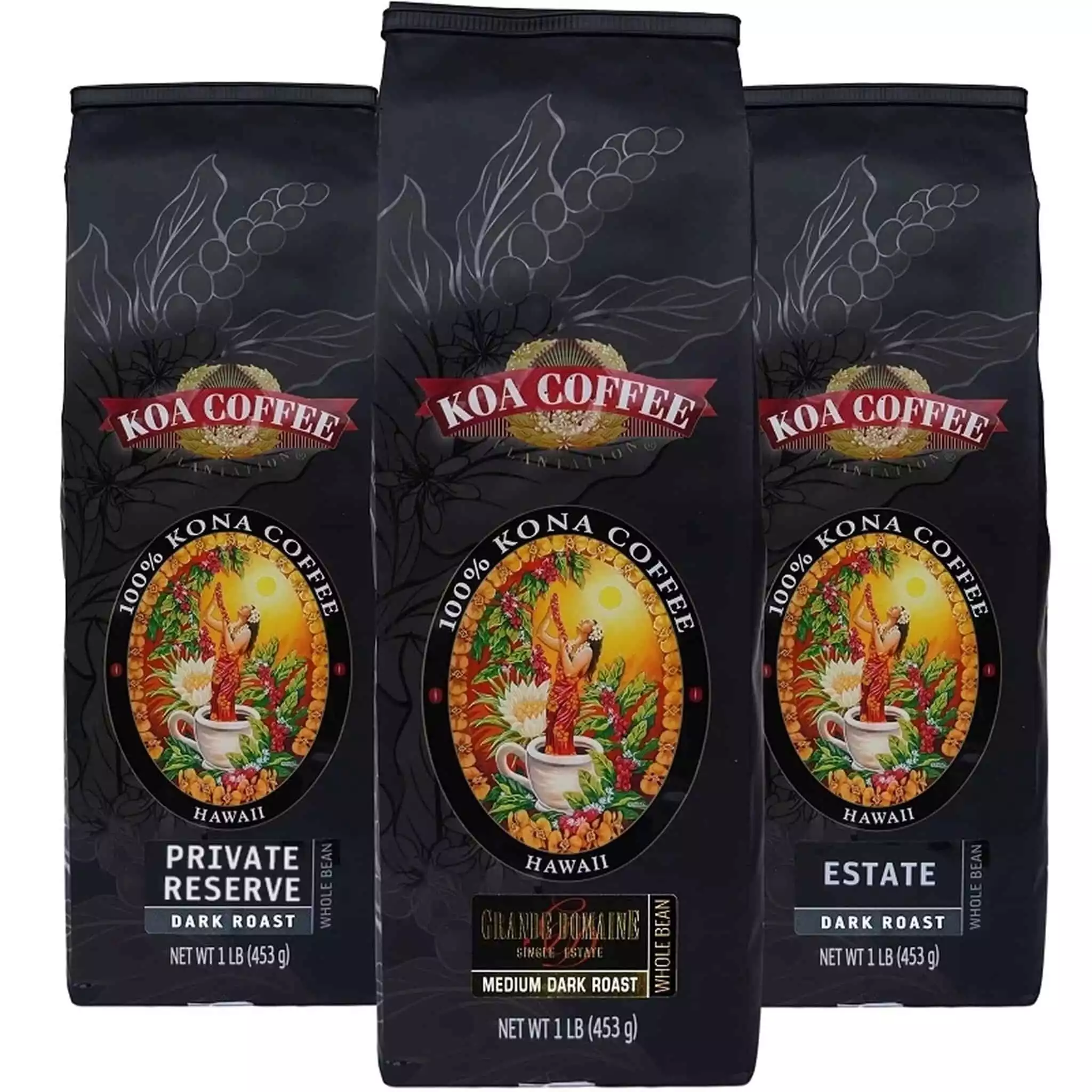 Kona Coffee 100% Tri-Pack Extra Fancy Medium Roast