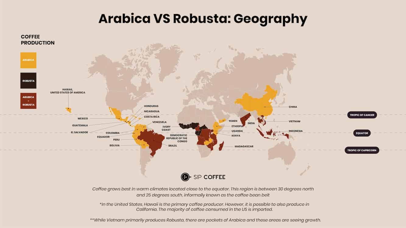 robusta geography map