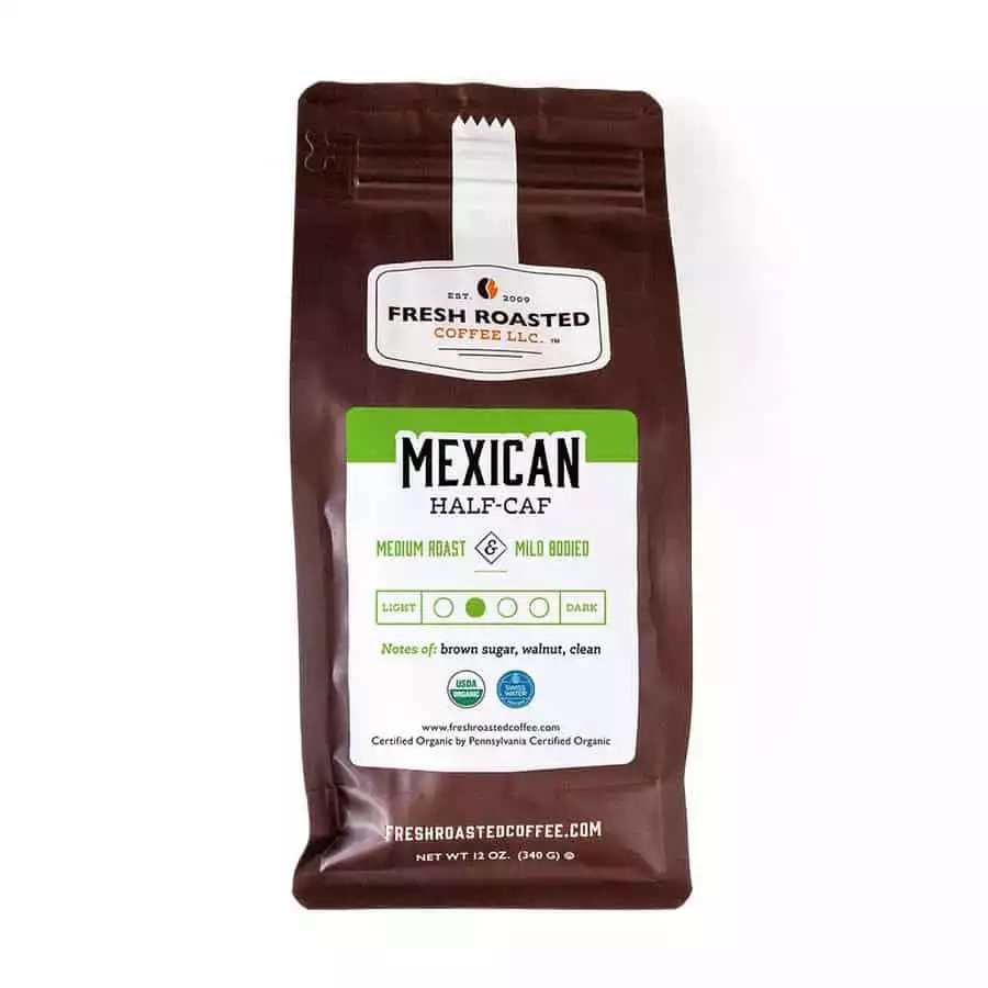 Organic Mexican Swiss Water Half Caf Coffee | Fresh Roasted Coffee LLC