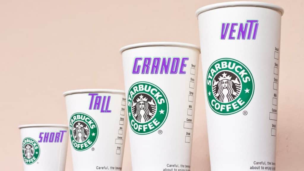 cup sizes at starbucks