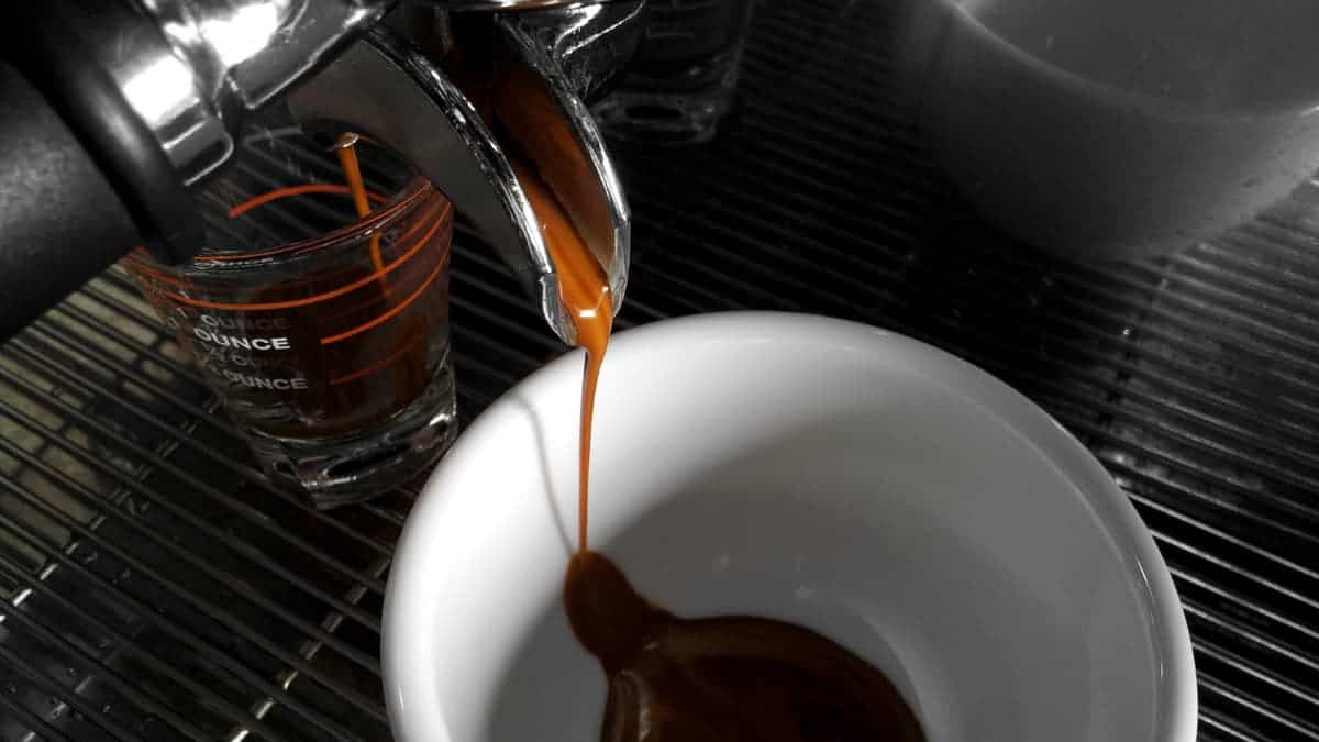 espresso shot being extracted