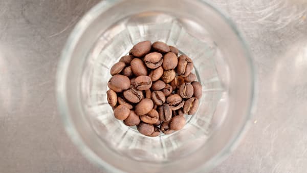 glass of coffee beans