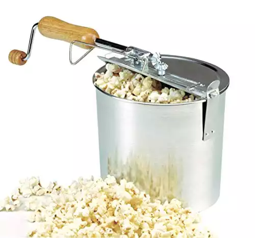 Norpro Old Time Popcorn Popper, large, Silver