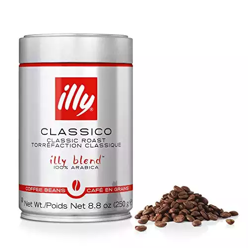 illy Classico Whole Bean Coffee, Medium Roast, 8.8 Ounce Can
