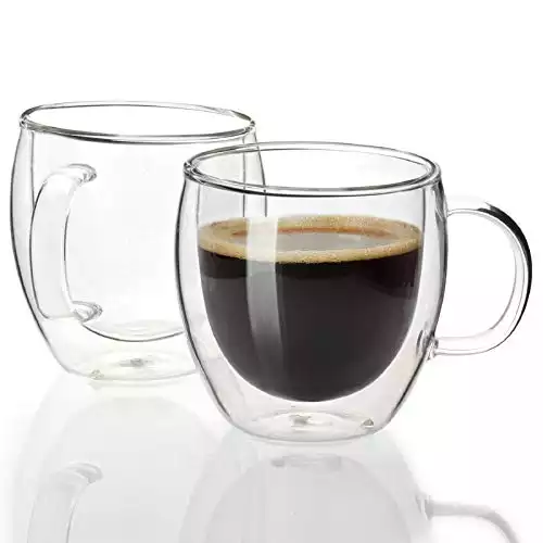Sweese 412.101 Espresso Cups Shot Glass Coffee 5 oz Set of 2 - Double Wall Insulated