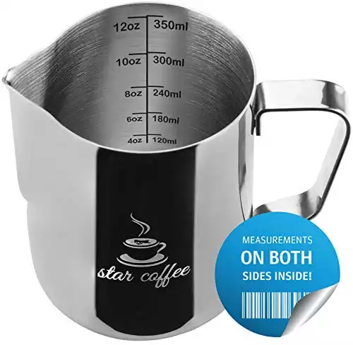 Star Coffee Milk Frothing Pitcher Stainless Steel