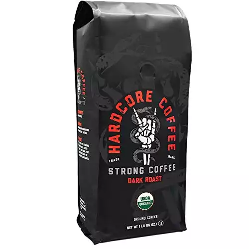 Hardcore Ground Coffee, High Caffeine 1 Pound