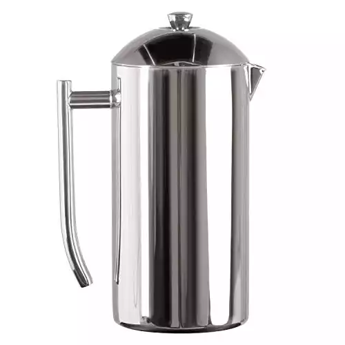 Frieling USA Double-Walled Stainless-Steel French Press Coffee Maker, Polished, 17 Ounces