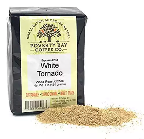 White Coffee - 1lb bag of Ground White Coffee Beans Roasted By Poverty Bay Coffee Co, Special Grind