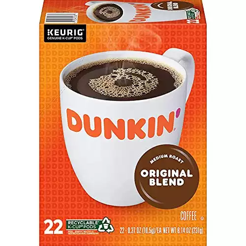 Dunkin' Original Blend Medium Roast Coffee, 88 K Cups for Keurig Coffee Makers