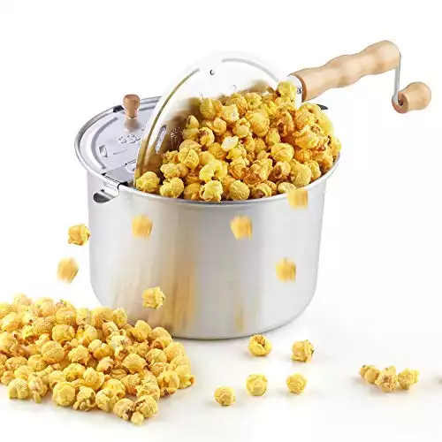 Cook N Home 6 Quart Aluminium Stovetop Popcorn Popper